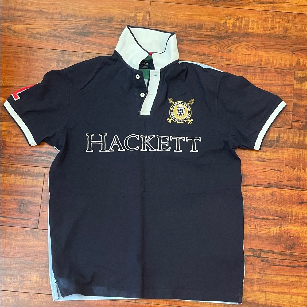 Hackett Dark Blue Polo with White Trim